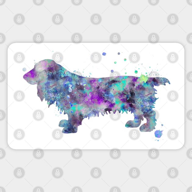Field Spaniel Dog Watercolor Painting Sticker by Miao Miao Design